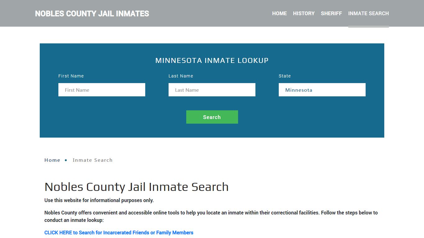 Nobles County, MN Detainee Lookup