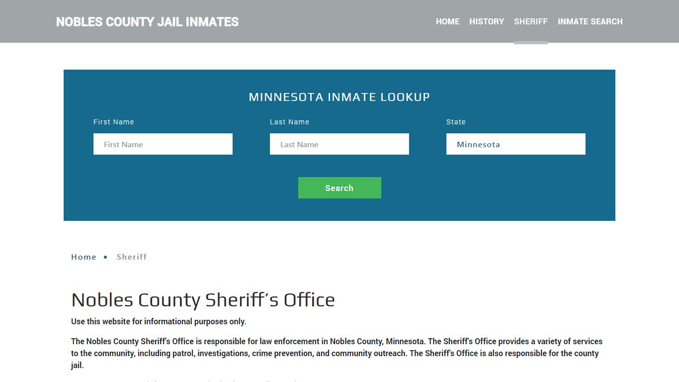 Nobles County Sheriff, MN Arrest Warrant Lookup